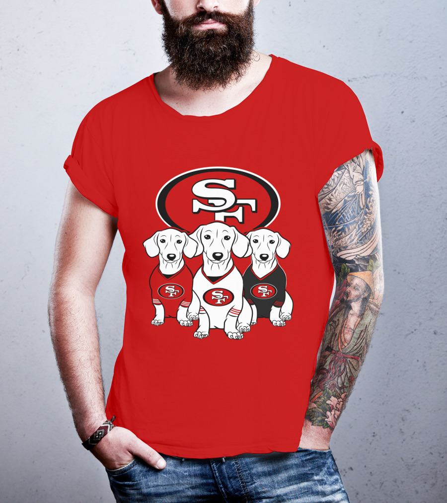 San Francisco 49ers Dachshund Dog Trio T-Shirt