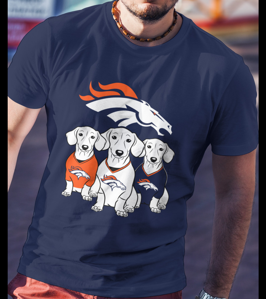 Denver Broncos Dachshunds Trio T-Shirt