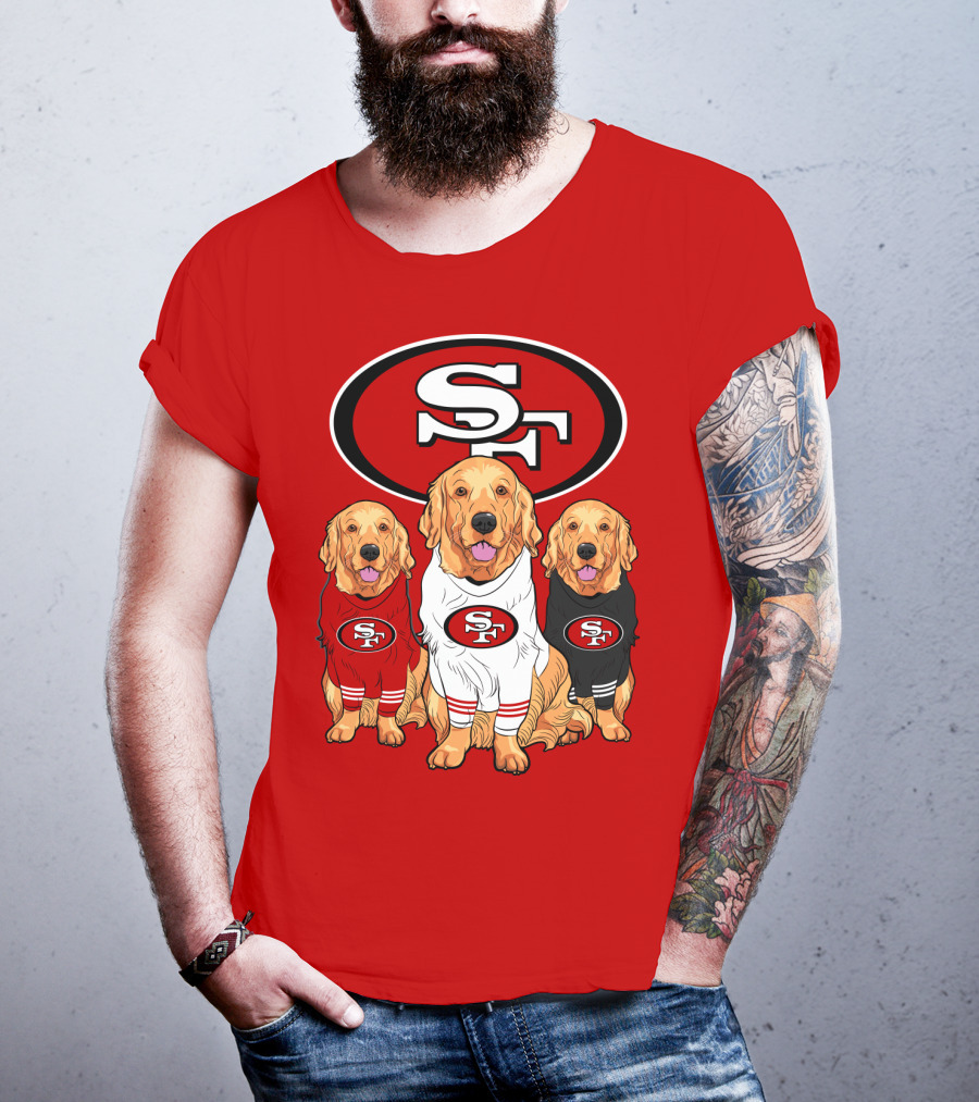 San Francisco 49ers NFL Golden Retriever Dogs Team T-Shirt