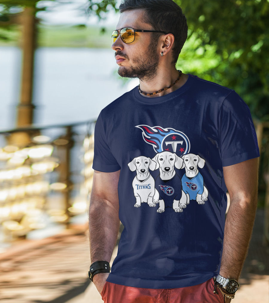 Tennessee Titans Dachshund Dog Trio T-Shirt