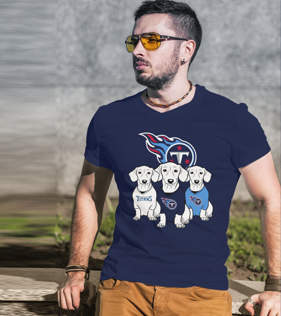 Tennessee Titans Dachshund Dog Trio T-Shirt