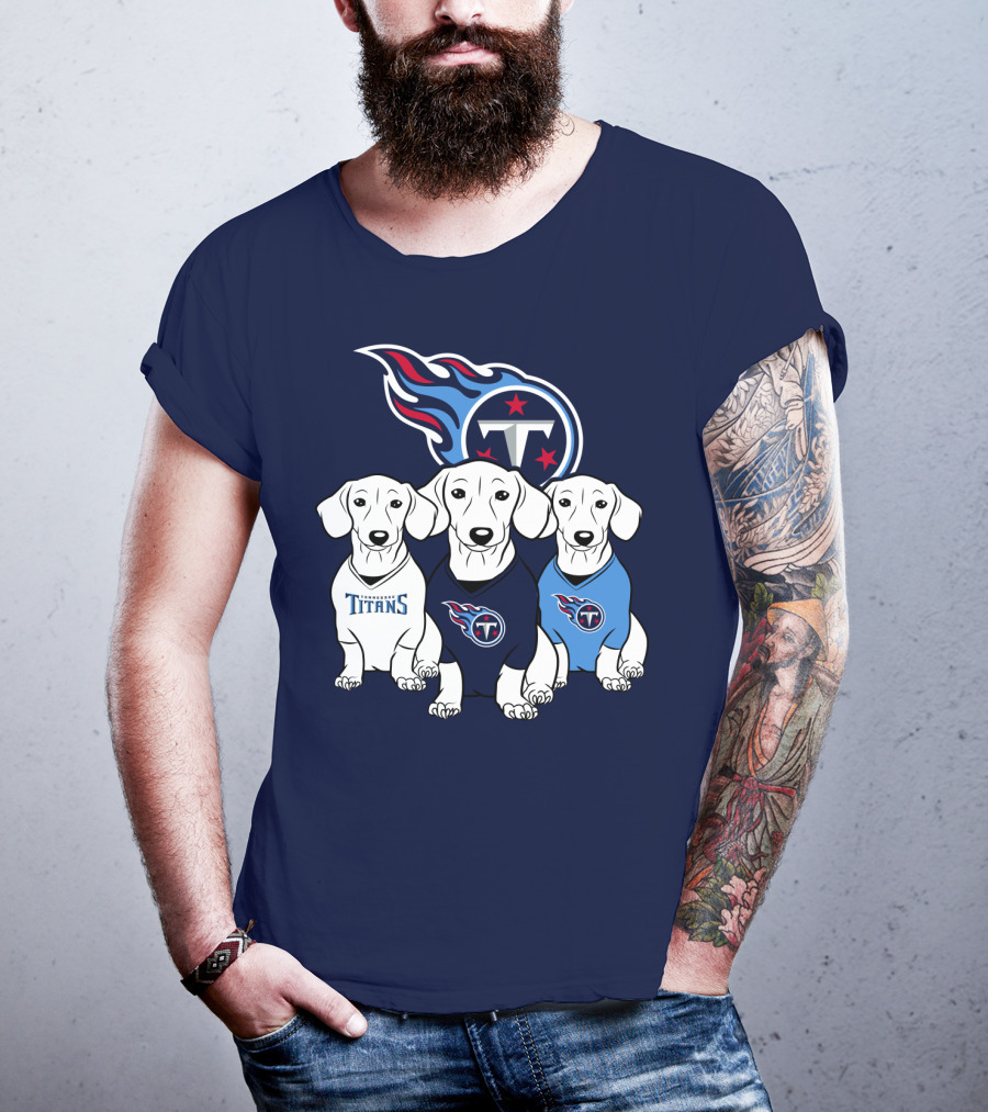 Tennessee Titans Dachshund Dog Trio T-Shirt
