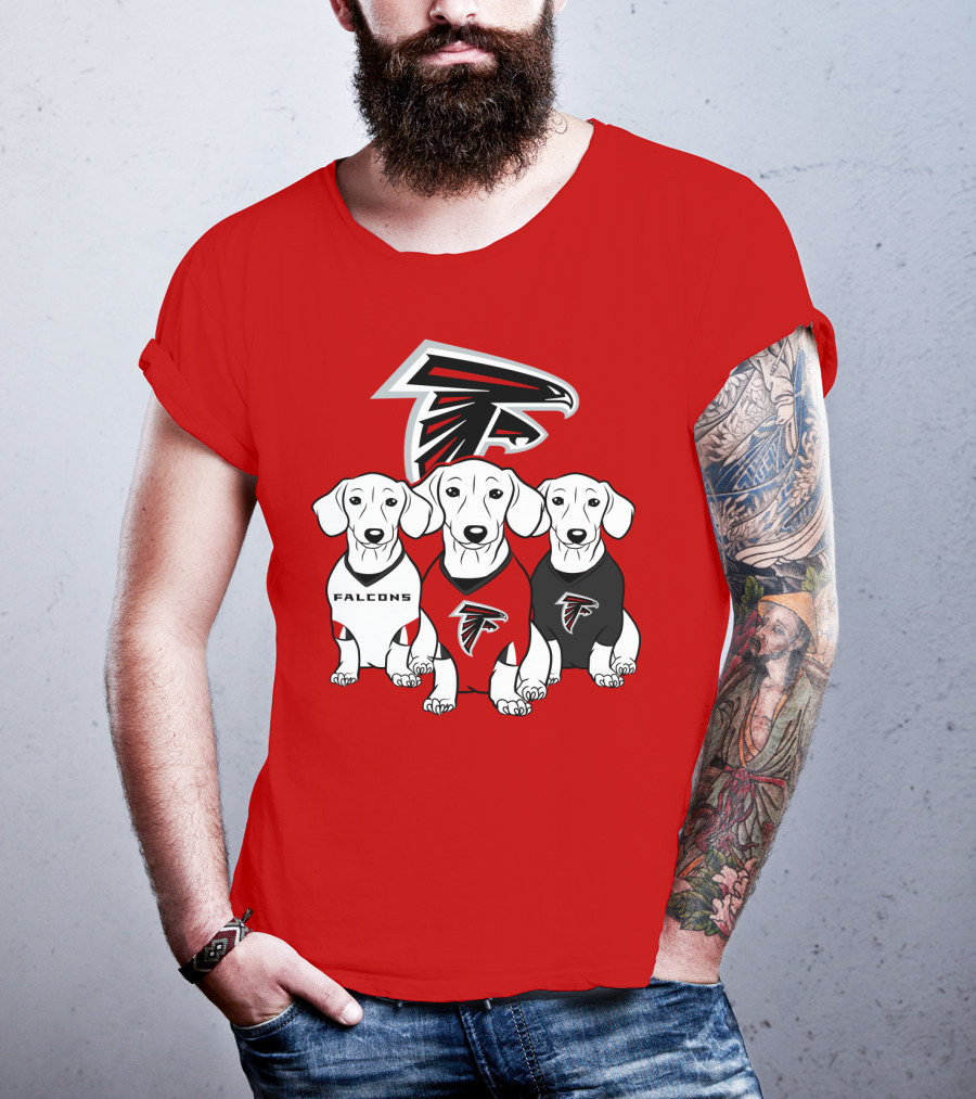 Atlanta Falcons With Dachshund  T-Shirt