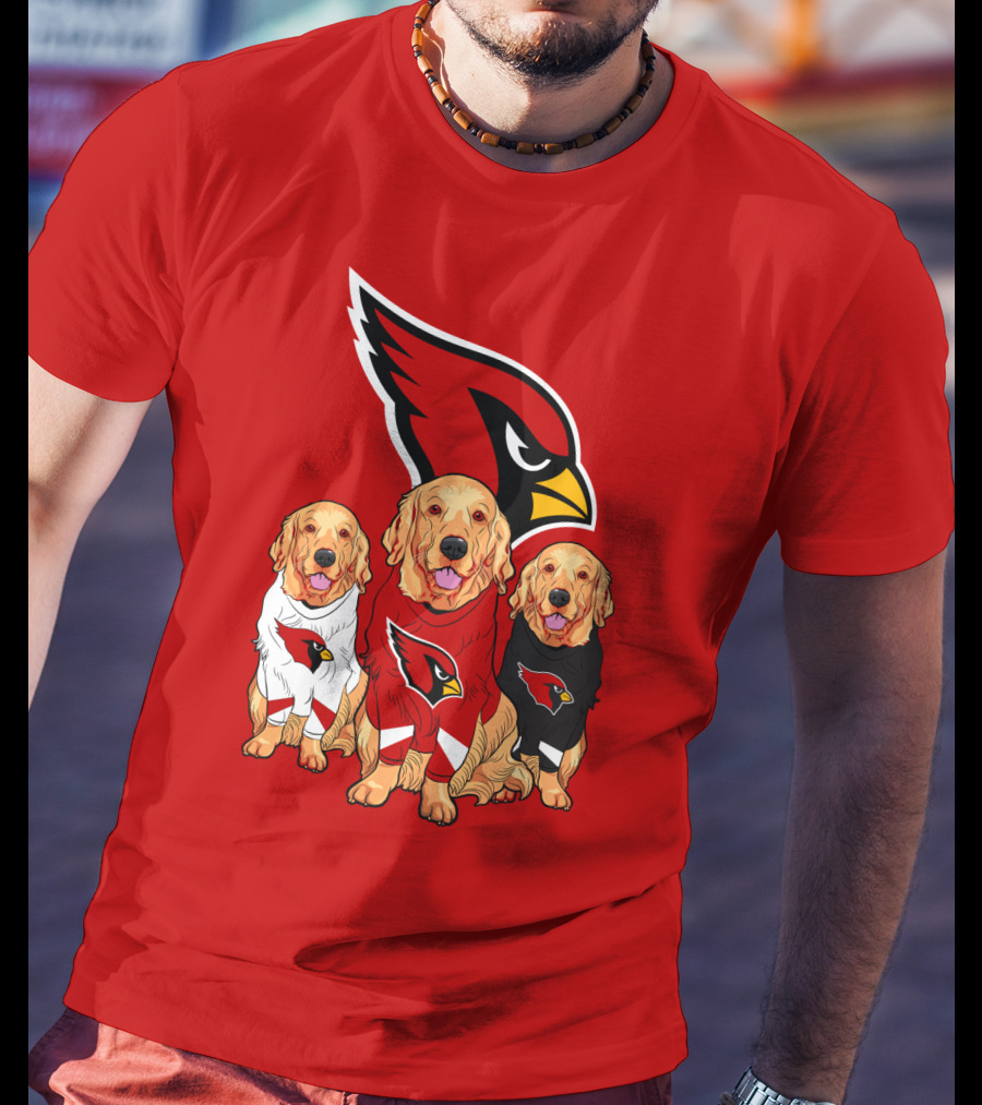 Arizona Cardinals Golden Retrievers Red Uniforms T-Shirt