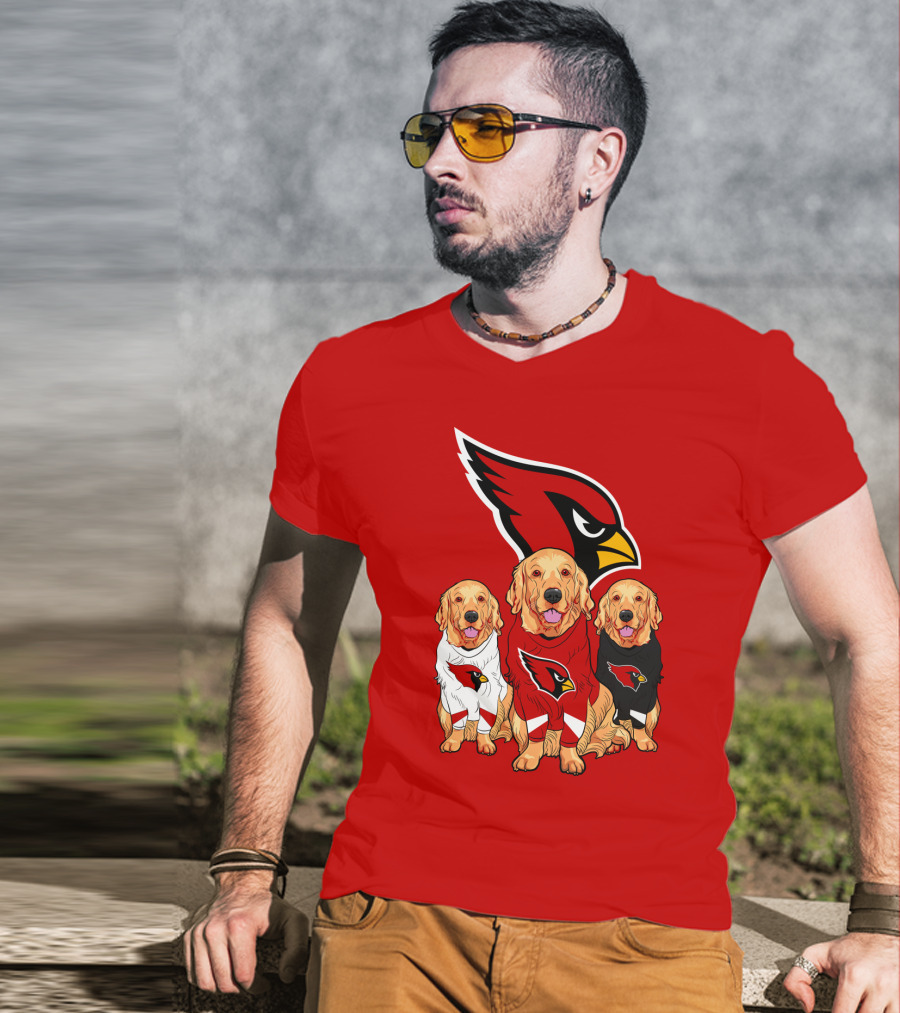 Arizona Cardinals Golden Retrievers Red Uniforms T-Shirt