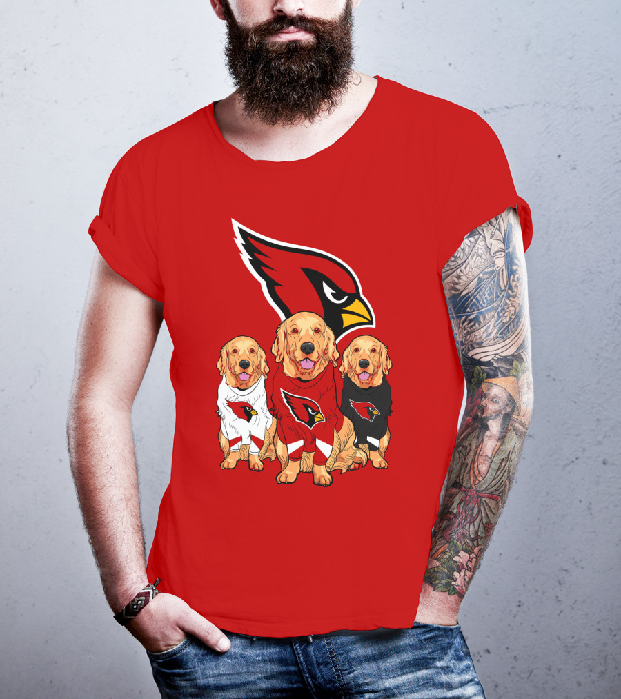 Arizona Cardinals Golden Retrievers Red Uniforms T-Shirt