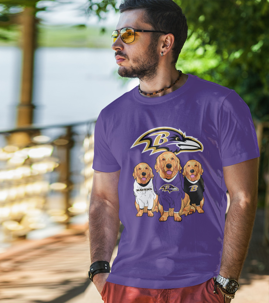 Baltimore Ravens Golden Retrievers T-Shirt