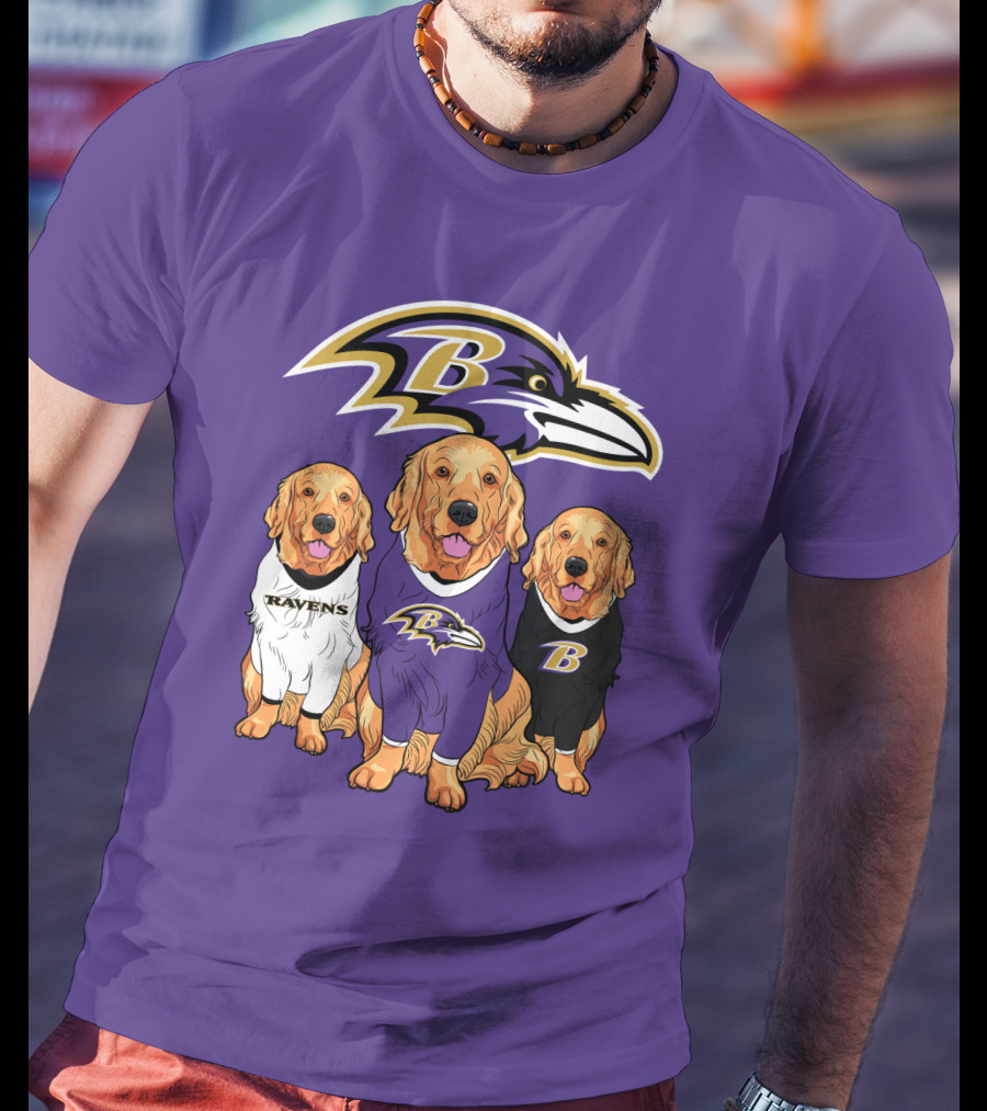 Baltimore Ravens Golden Retrievers T-Shirt