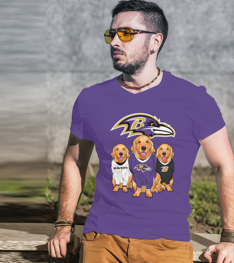 Baltimore Ravens Golden Retrievers T-Shirt