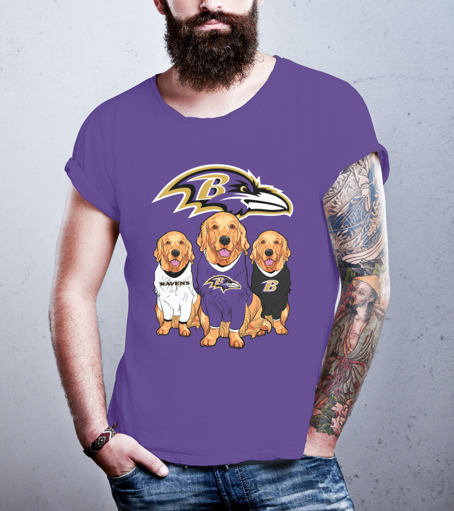 Baltimore Ravens Golden Retrievers T-Shirt