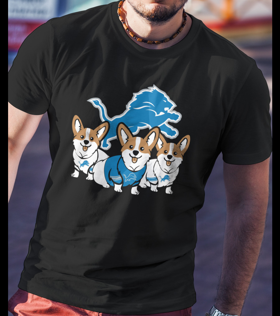 Detroit Lions Corgi Trio T-Shirt