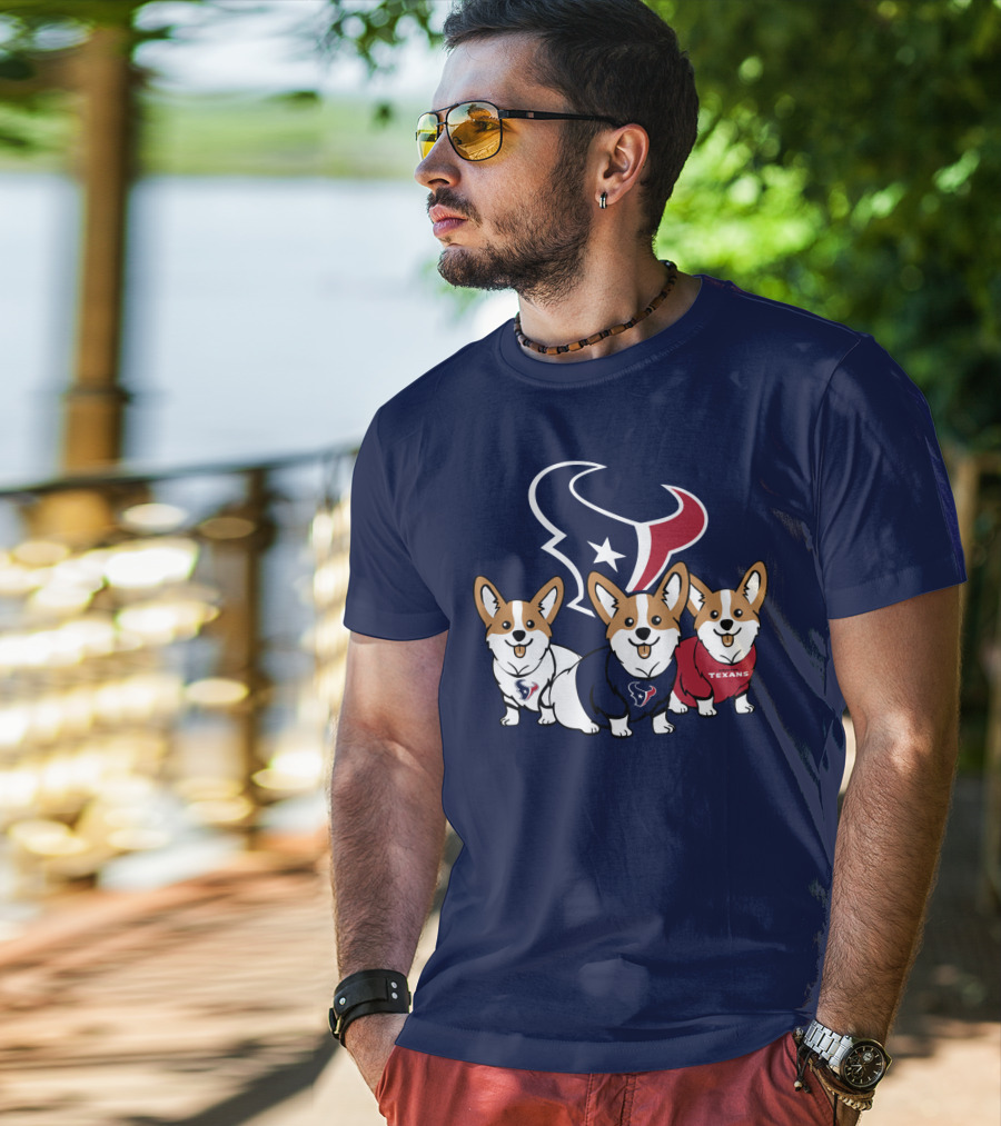 Houston Texans Corgi Trio T-Shirt