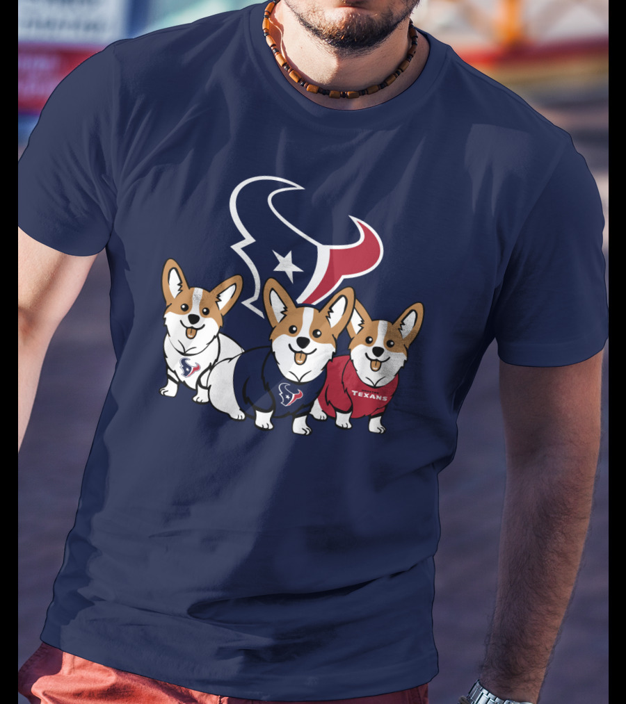 Houston Texans Corgi Trio T-Shirt