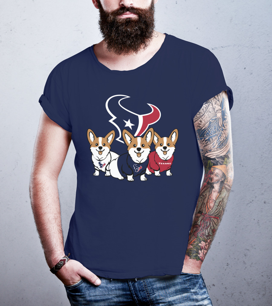Houston Texans Corgi Trio T-Shirt