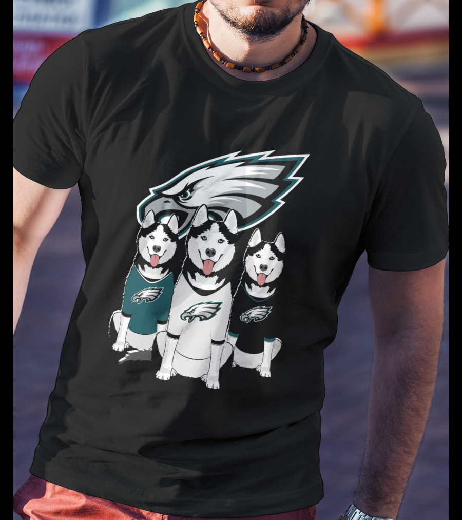 Philadelphia Eagles Husky Dogs T-Shirt