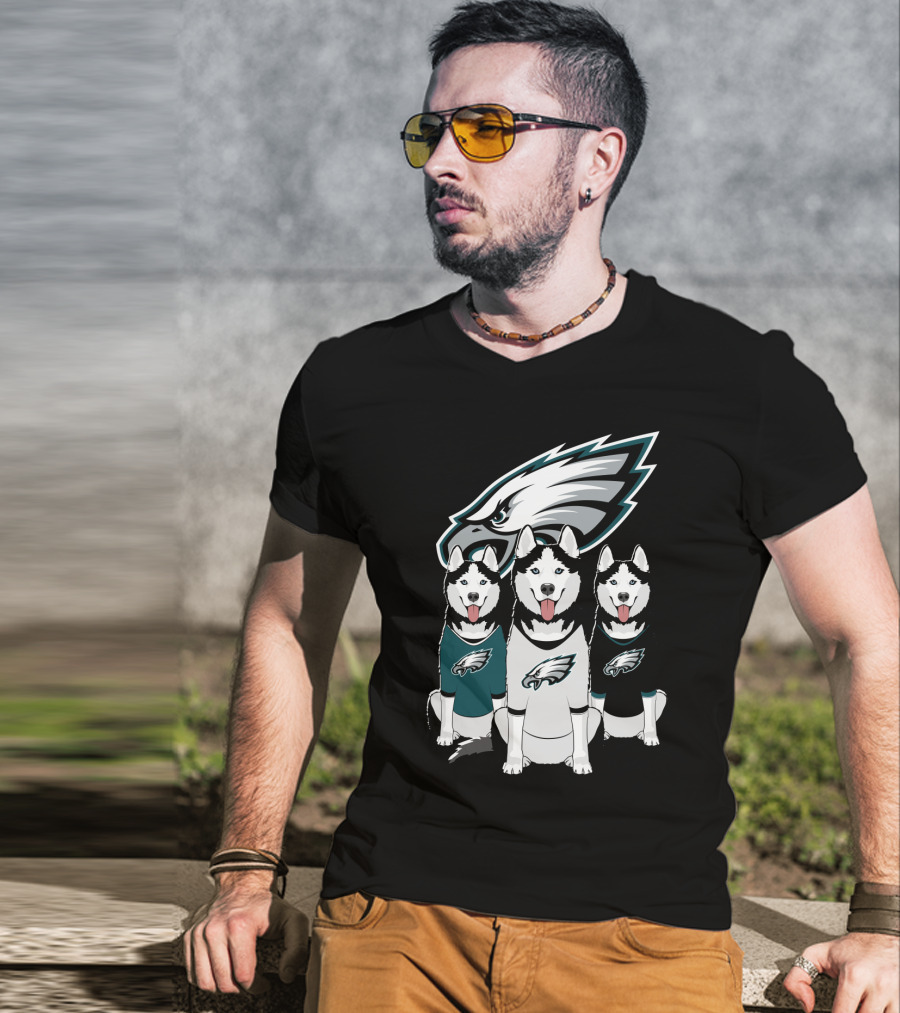 Philadelphia Eagles Husky Dogs T-Shirt