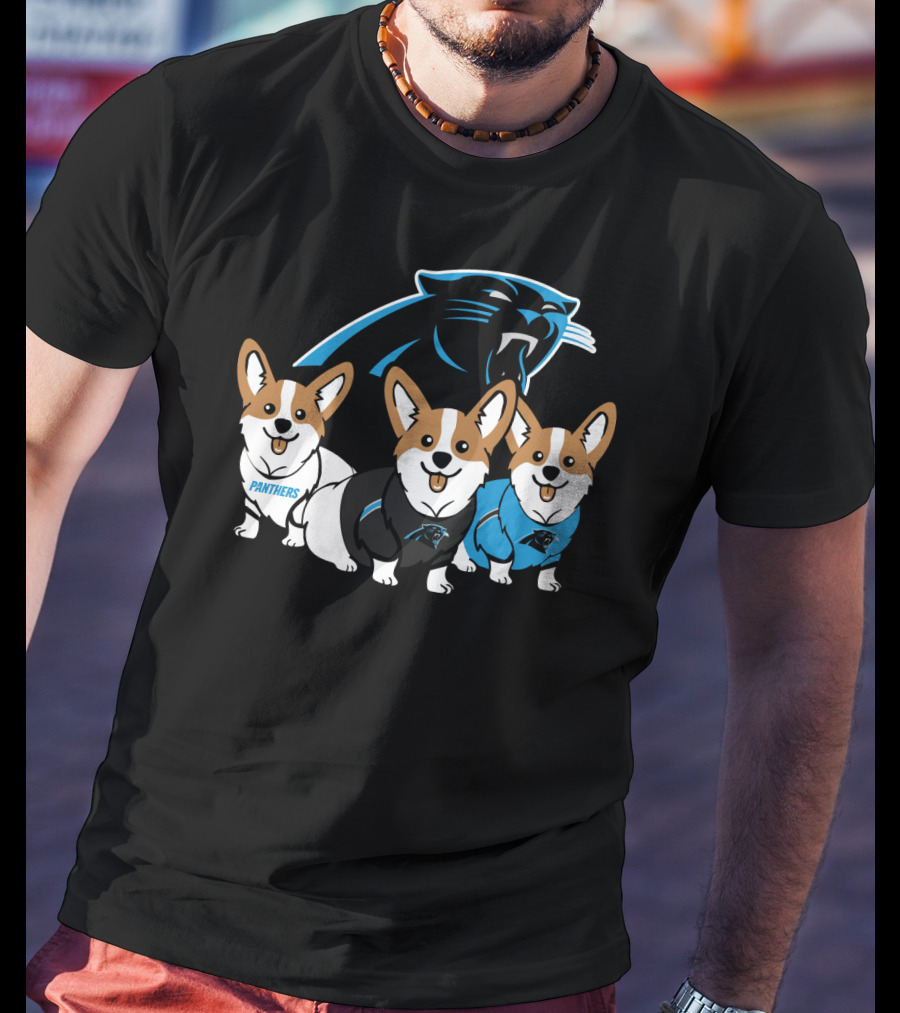 Carolina Panthers Corgi T-Shirt