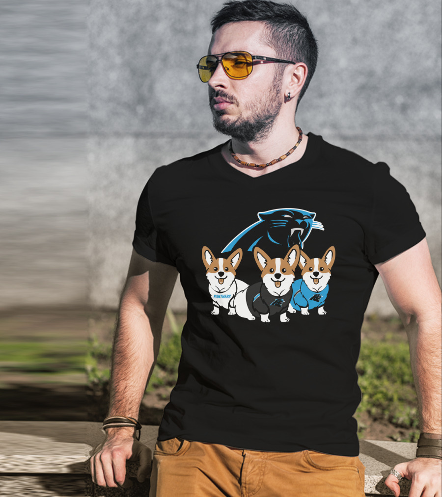 Carolina Panthers Corgi T-Shirt