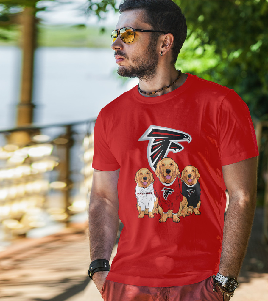 Atlanta Falcons Golden Retrievers Dogs T-Shirt