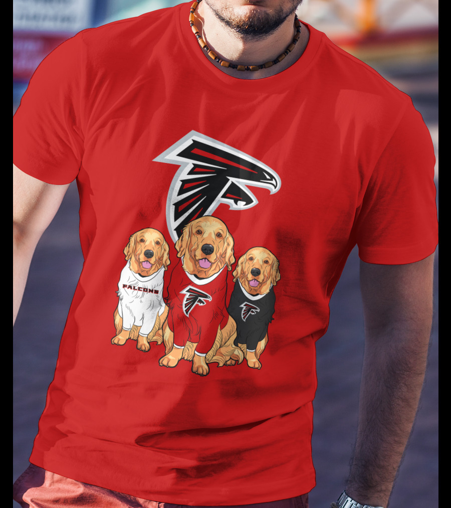 Atlanta Falcons Golden Retrievers Dogs T-Shirt