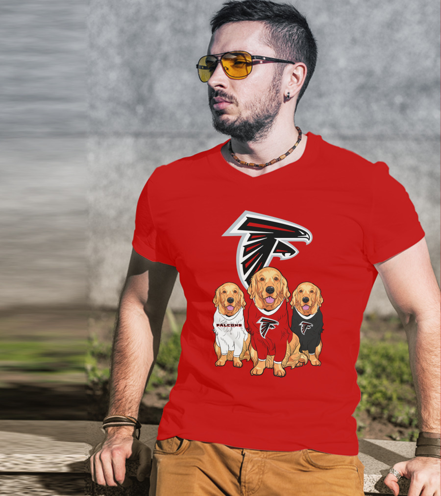 Atlanta Falcons Golden Retrievers Dogs T-Shirt