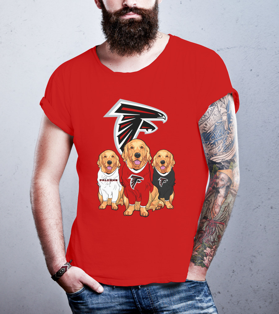 Atlanta Falcons Golden Retrievers Dogs T-Shirt