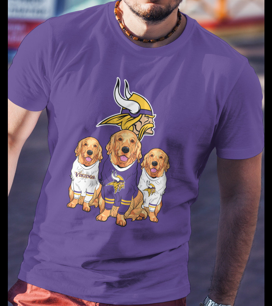 Minnesota Vikings Golden Retrievers T-Shirt