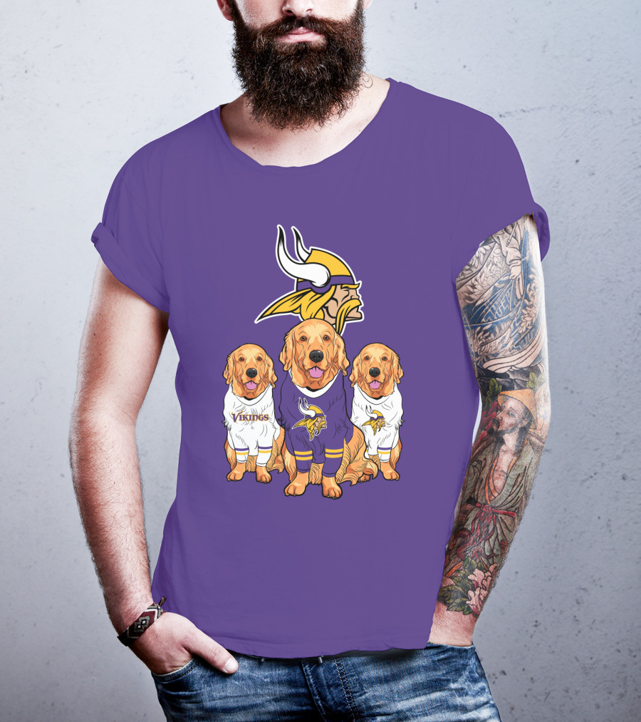 Minnesota Vikings Golden Retrievers T-Shirt