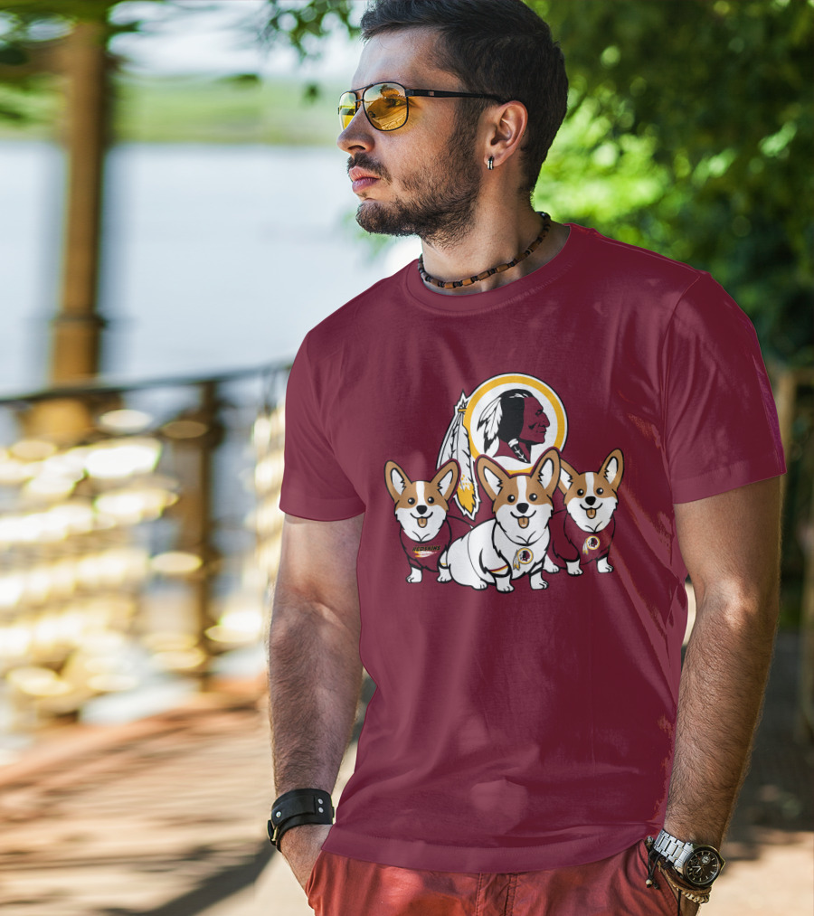 Redskins Corgis Trio Washington Football Team T-Shirt