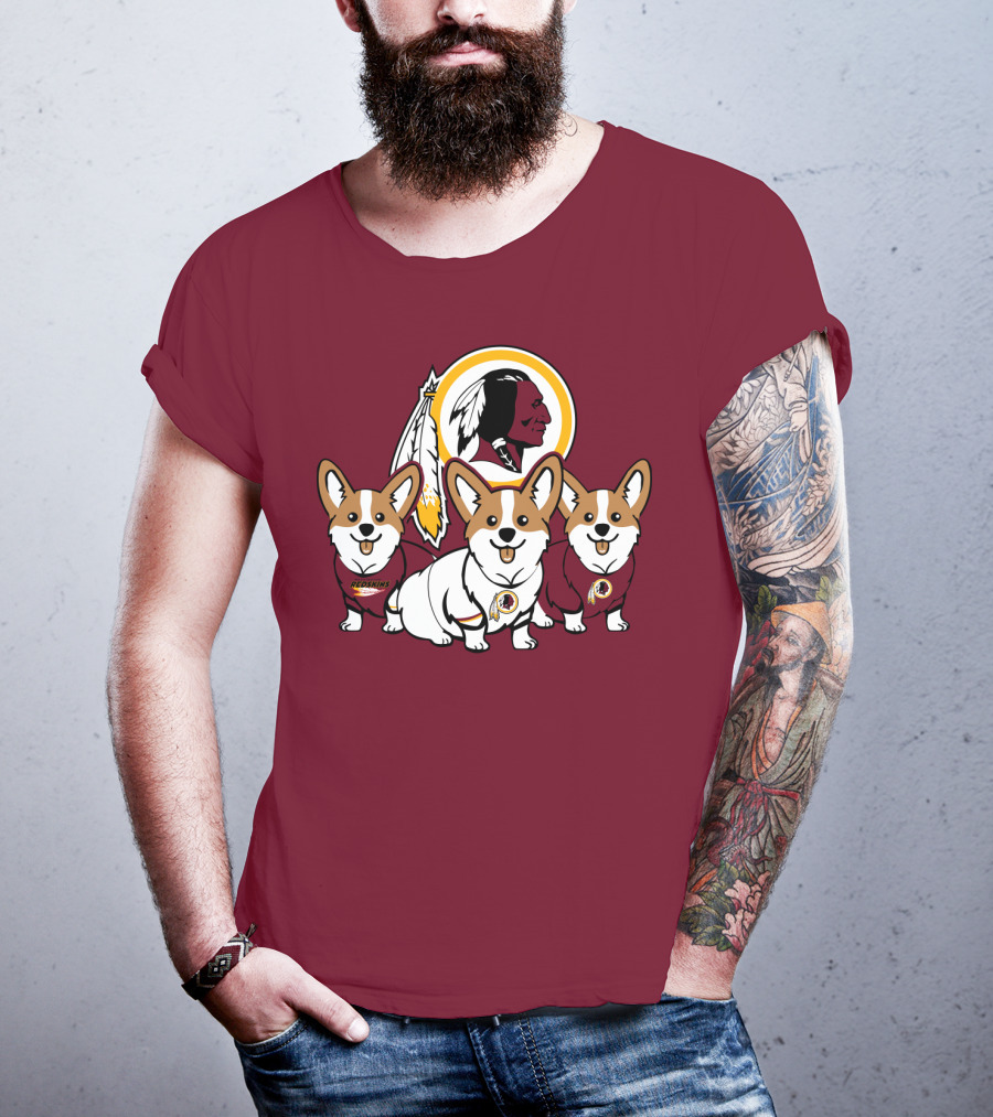 Redskins Corgis Trio Washington Football Team T-Shirt