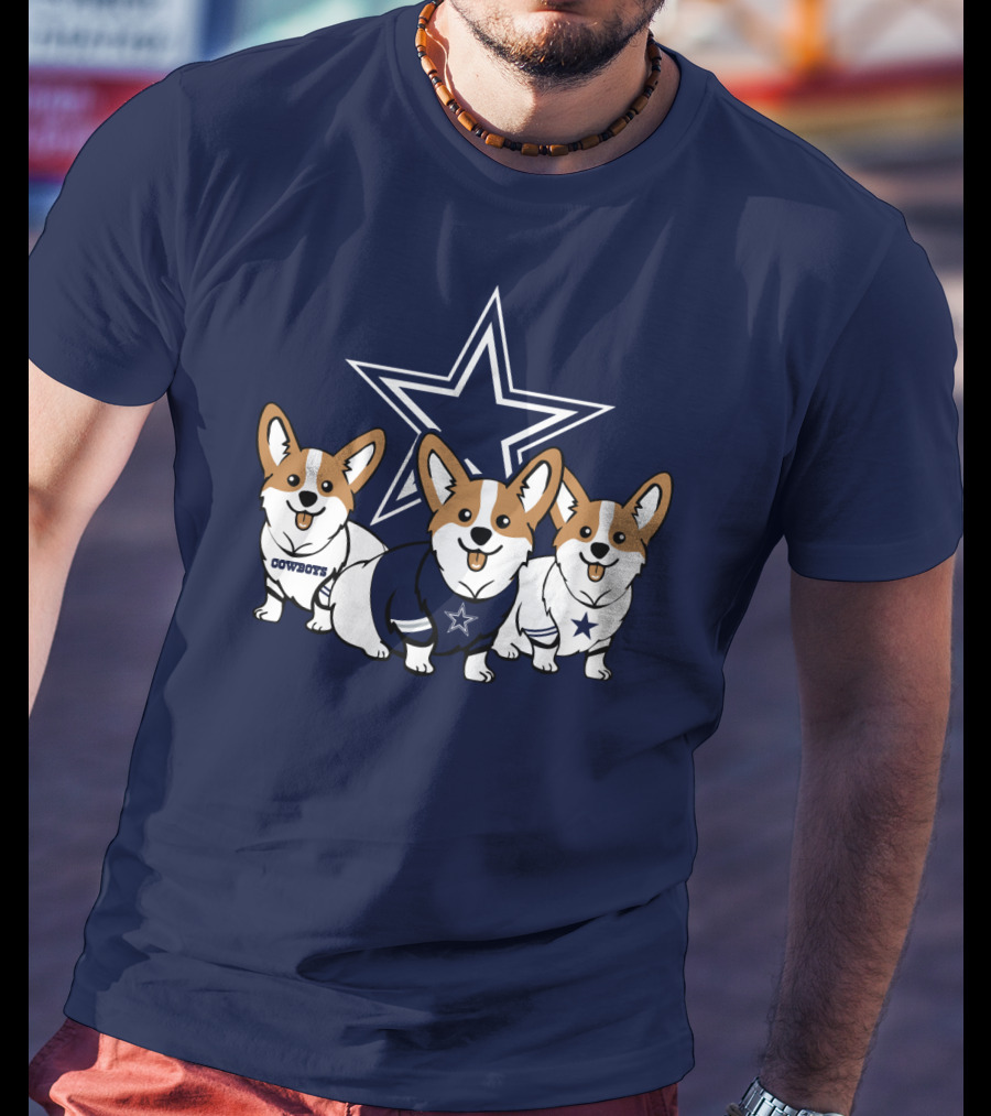 Dallas Cowboys Corgi Trio T-Shirt