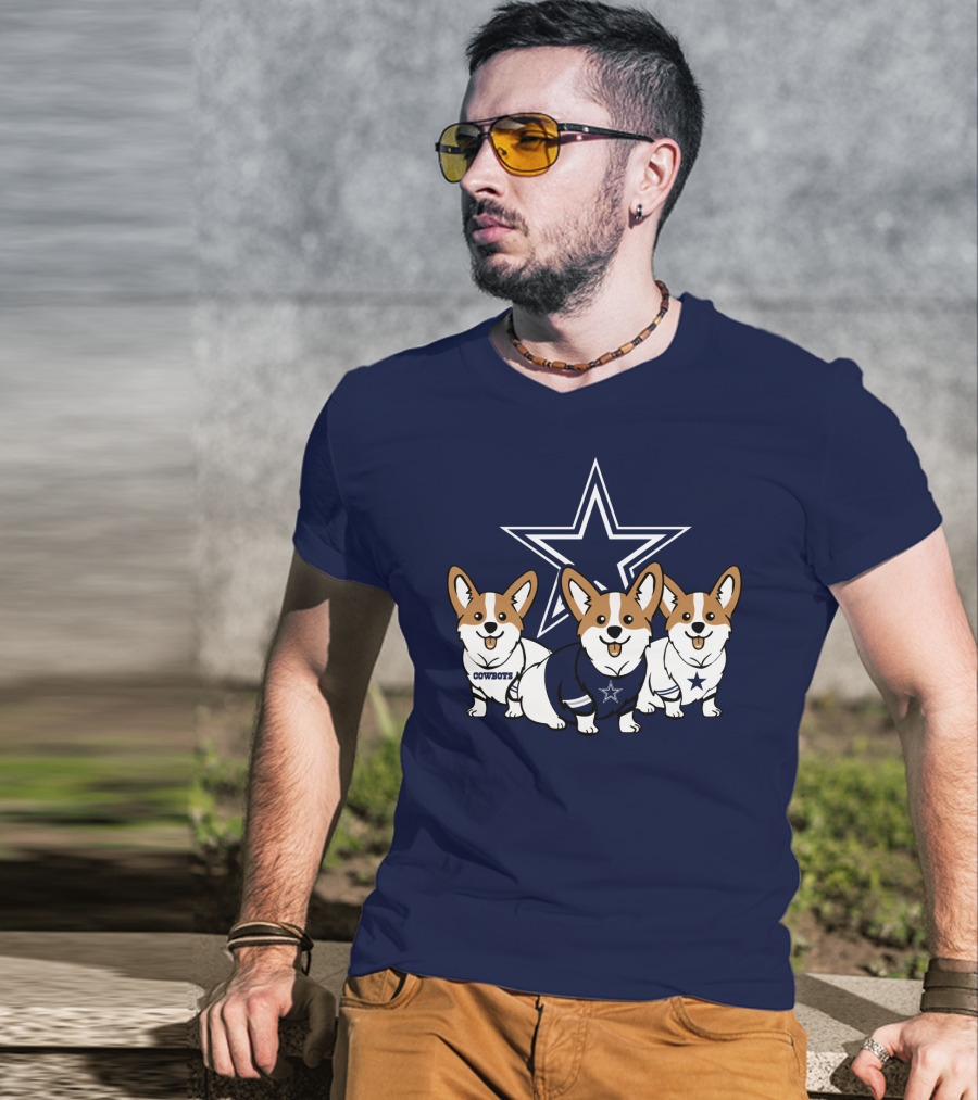 Dallas Cowboys Corgi Trio T-Shirt
