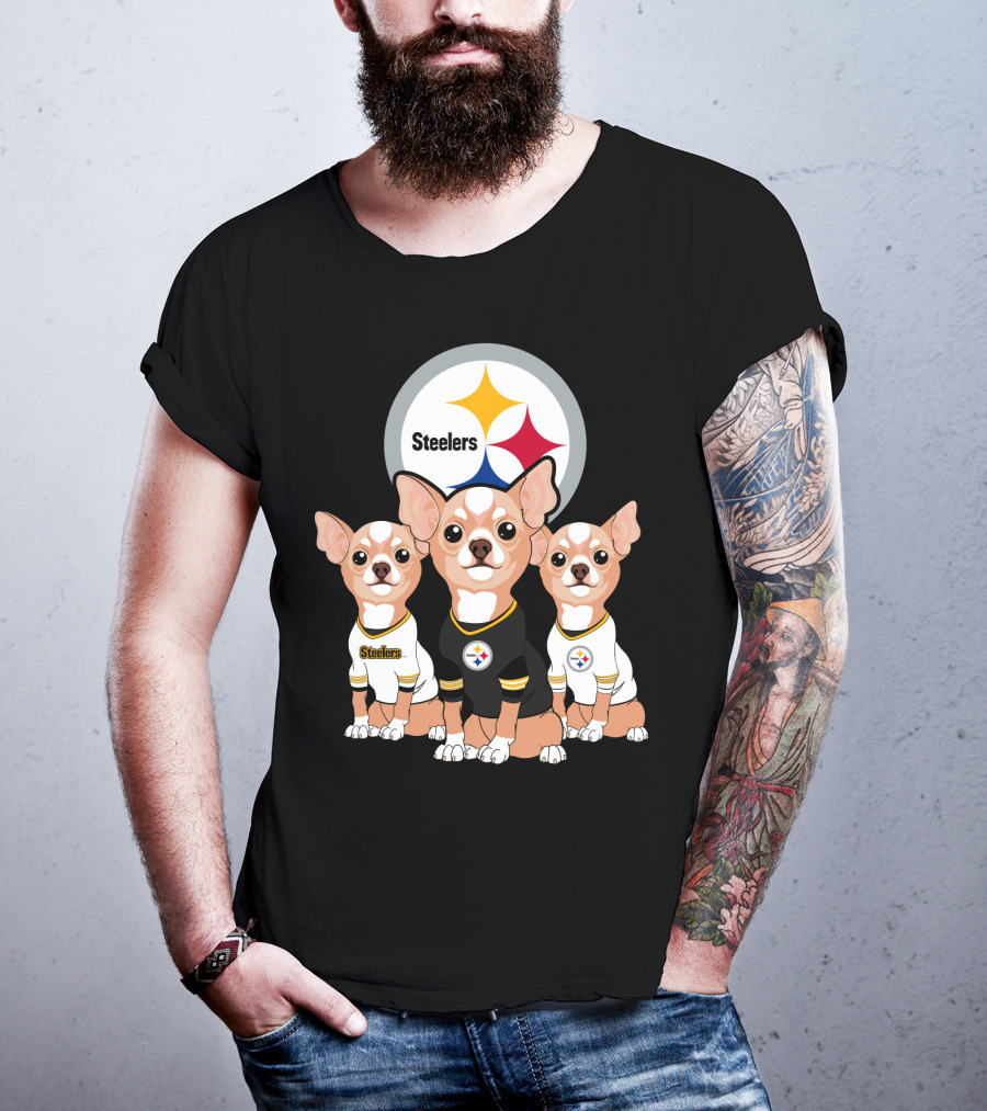 Steelers Chihuahua Trio T-Shirt