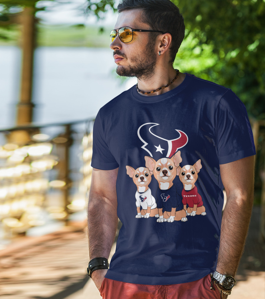 Houston Texans Chihuahua Trio Fan T-Shirt