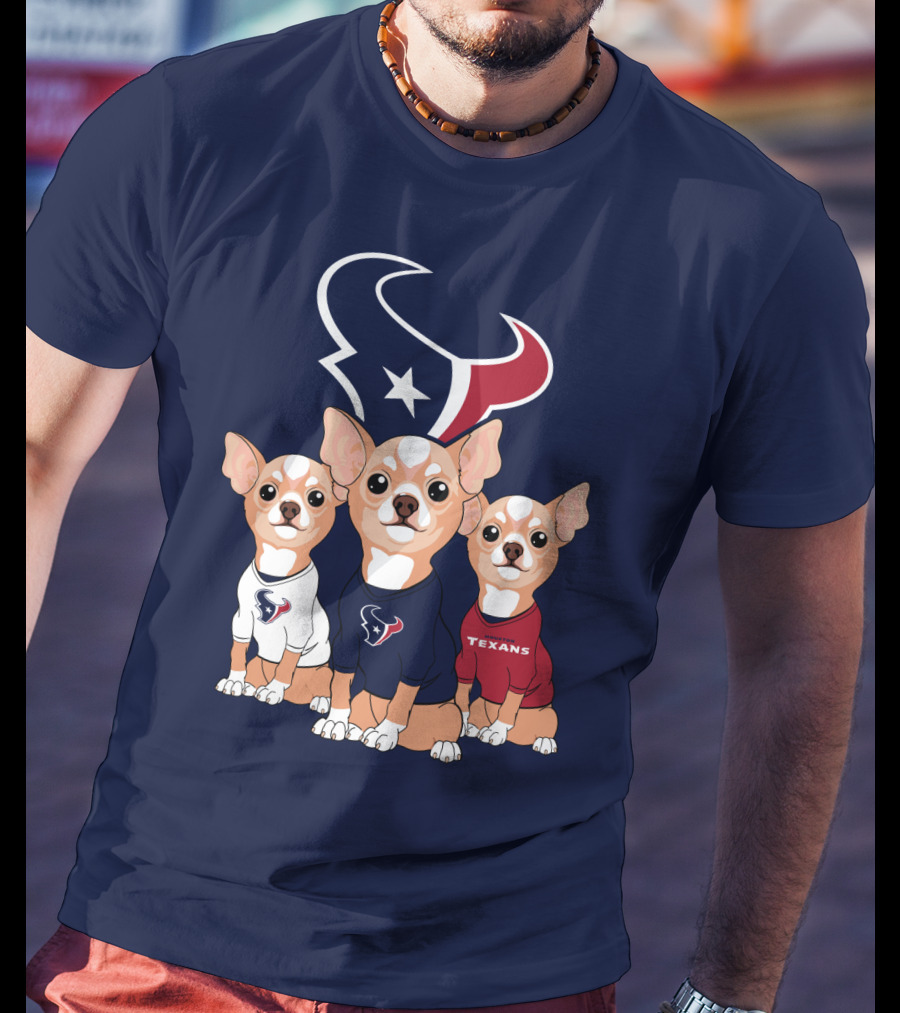 Houston Texans Chihuahua Trio Fan T-Shirt
