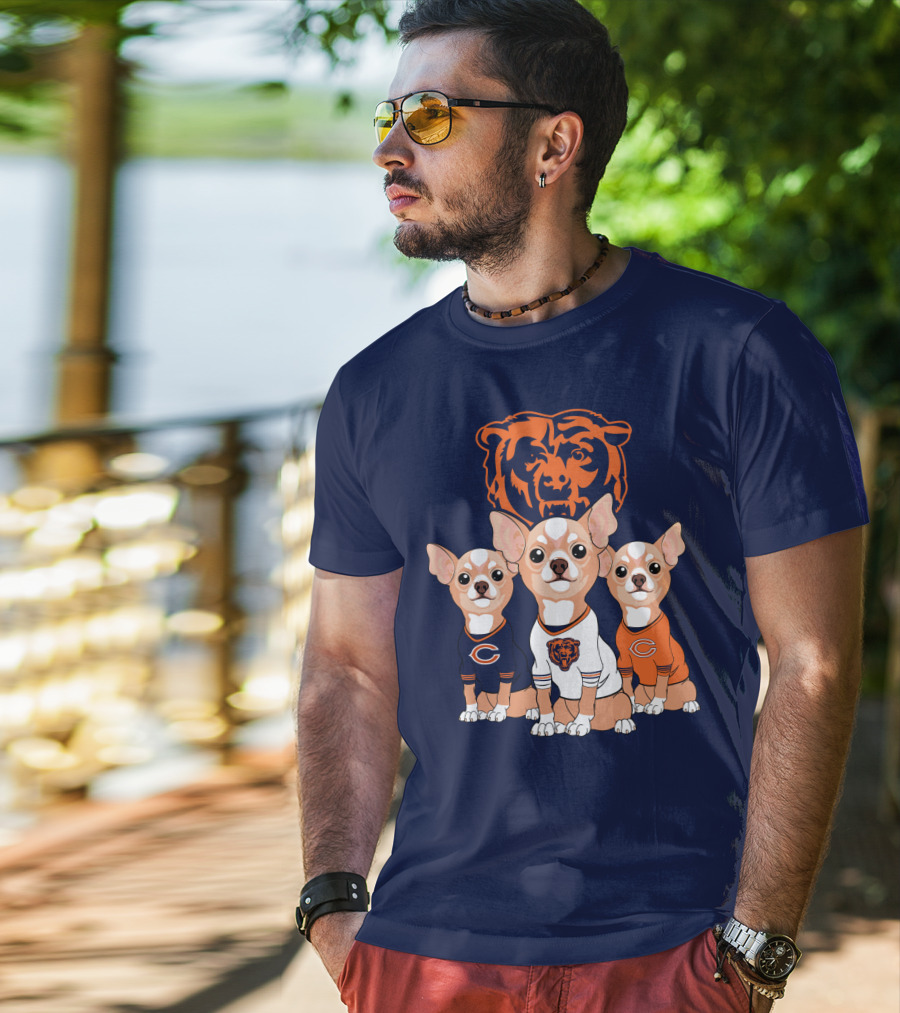Chicago Bears Chihuahua Trio T-Shirt