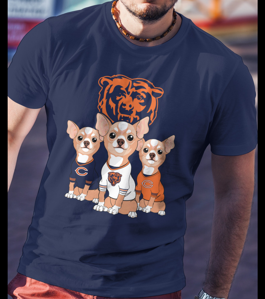 Chicago Bears Chihuahua Trio T-Shirt