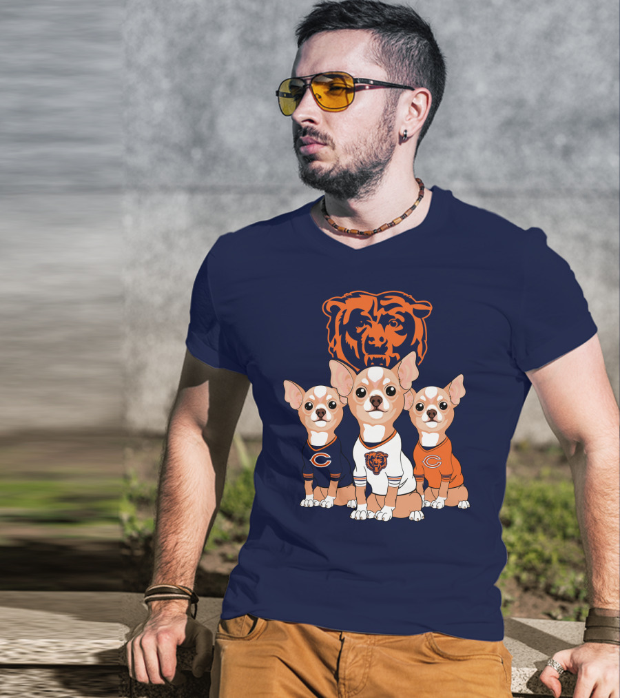 Chicago Bears Chihuahua Trio T-Shirt