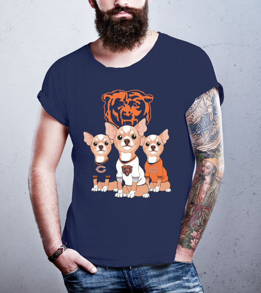 Chicago Bears Chihuahua Trio T-Shirt