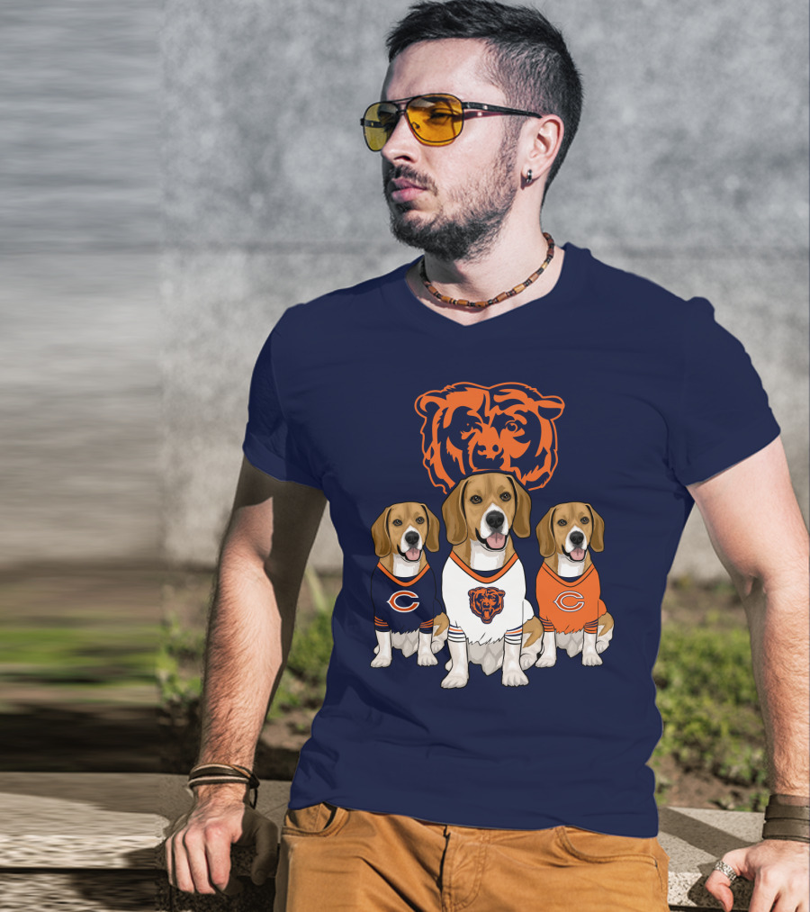 Chicago Bears Beagle Trio T-Shirt