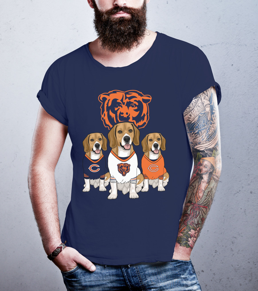 Chicago Bears Beagle Trio T-Shirt