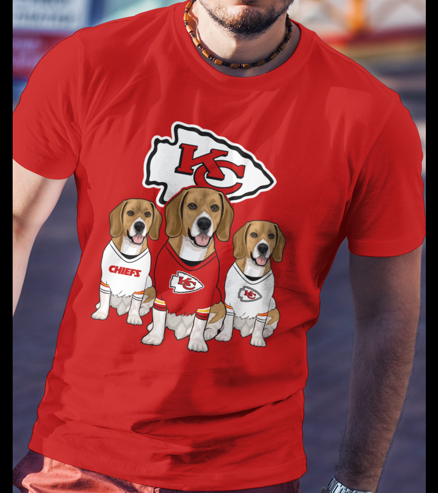 Kc Chiefs Beagle Trio Dogs T-Shirt