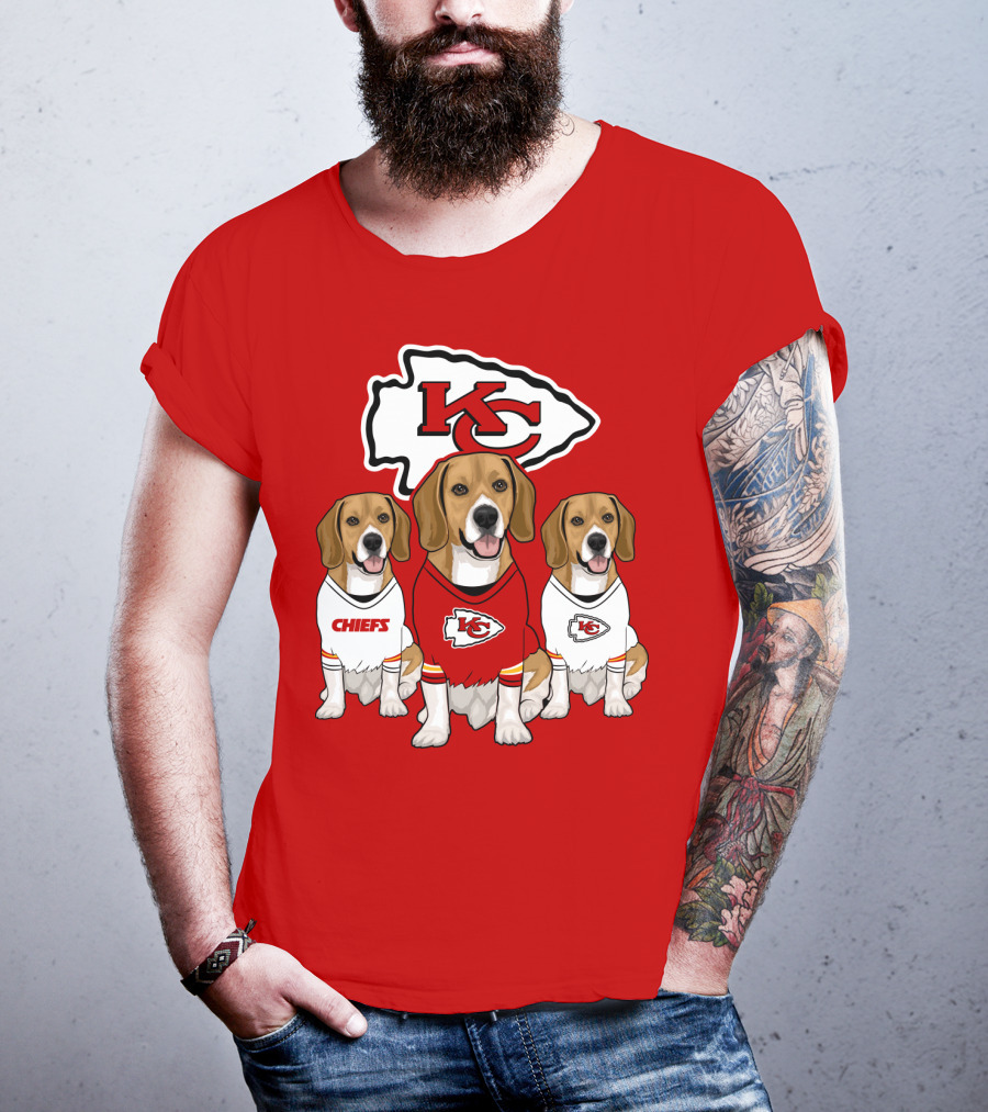 Kc Chiefs Beagle Trio Dogs T-Shirt
