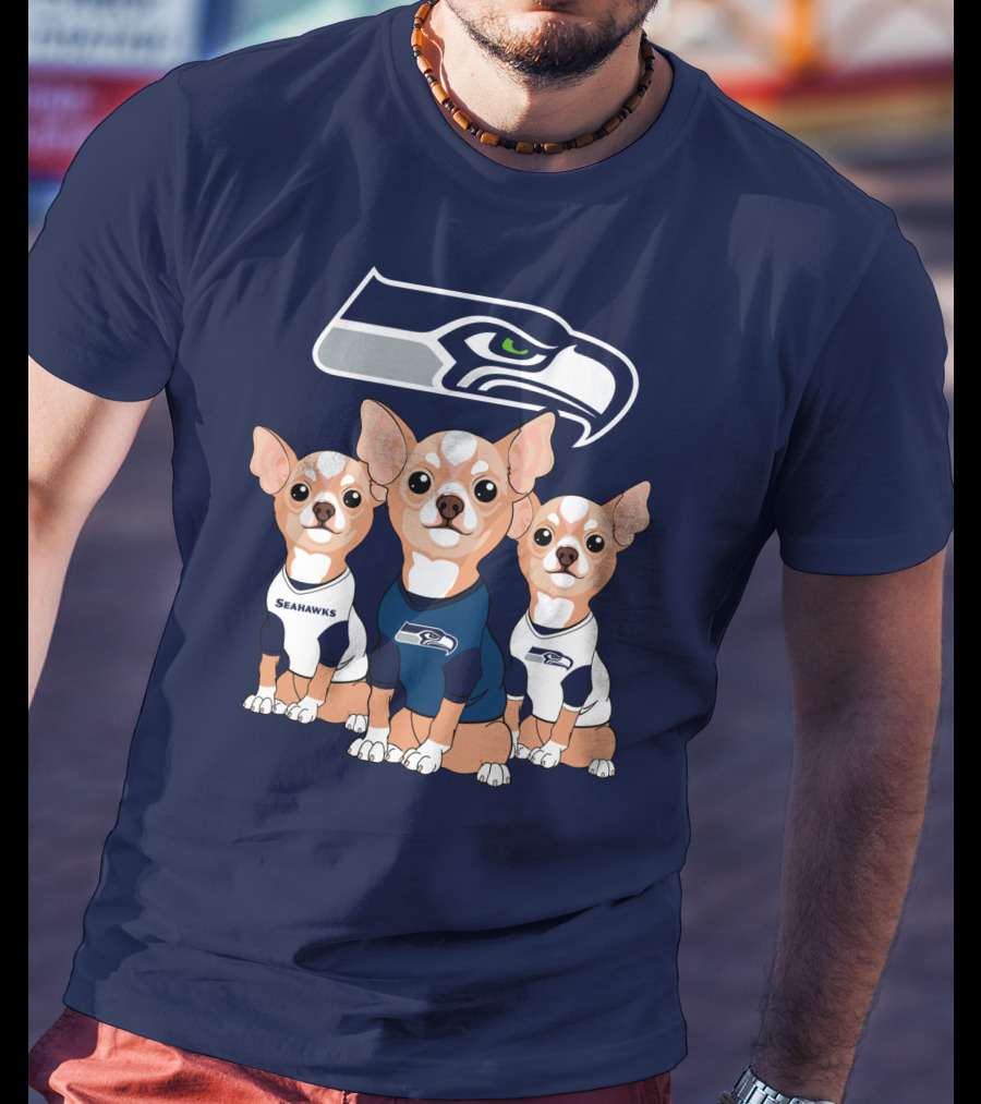 Seahawks Chihuahua Trio T-Shirt