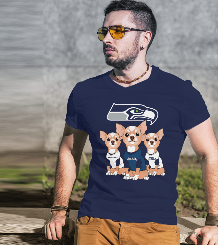 Seahawks Chihuahua Trio T-Shirt