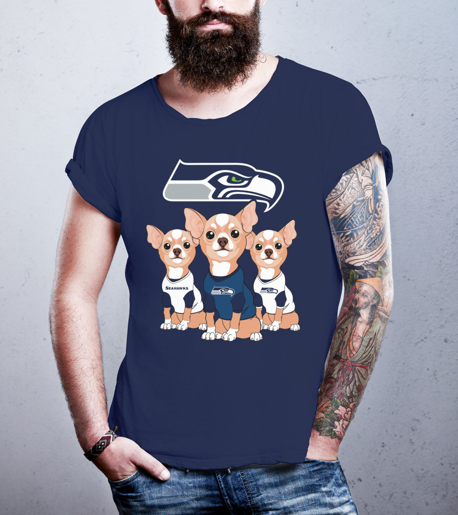 Seahawks Chihuahua Trio T-Shirt