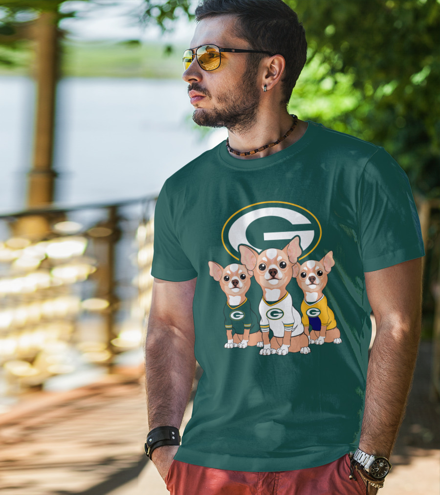 Green Bay Packers Chihuahua Trio T-Shirt