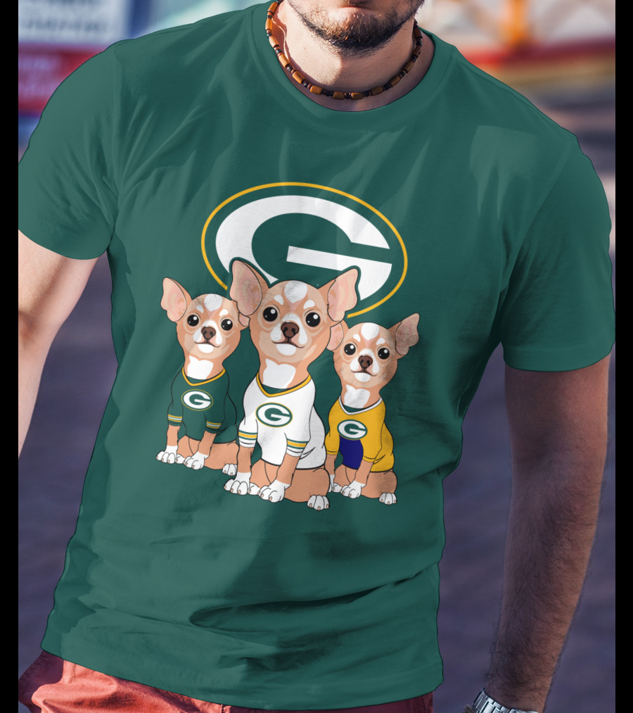 Green Bay Packers Chihuahua Trio T-Shirt