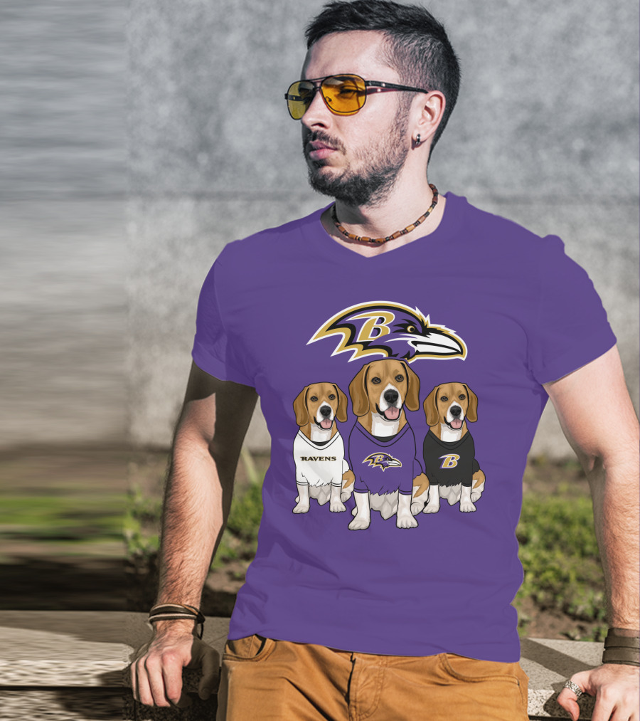 Baltimore Ravens Beagle Trio T-Shirt