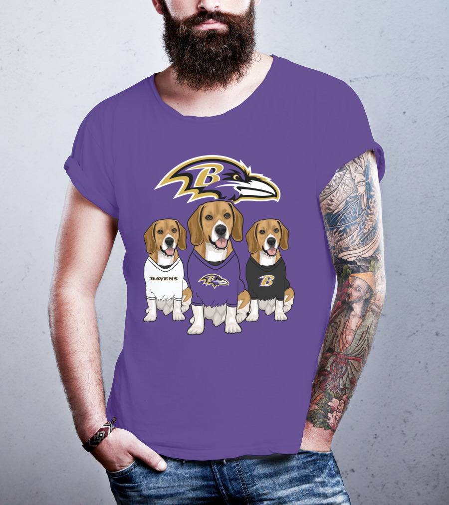 Baltimore Ravens Beagle Trio T-Shirt